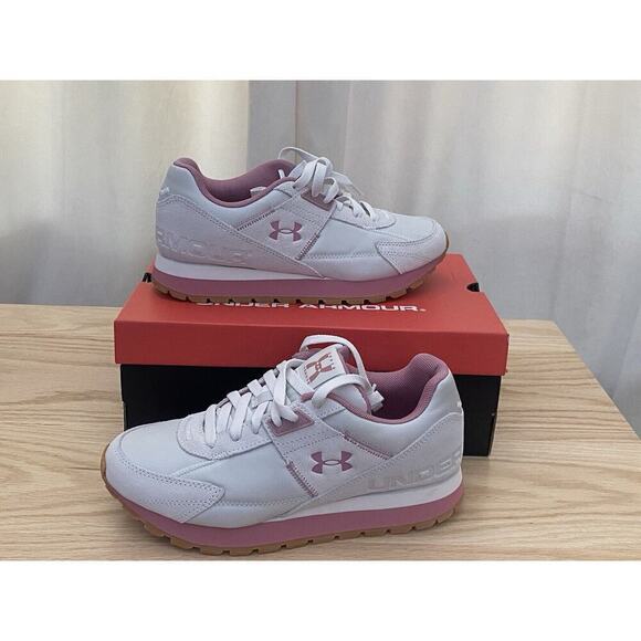 Under Armour Women’s Essential Runner Shoes Size 7 White Clay Pink Elixir - Picture 2 of 7